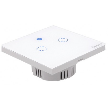 Sonoff T Eu Interruptor Duplo Wifi Rf Capacitivo Para Montagem Em Parede