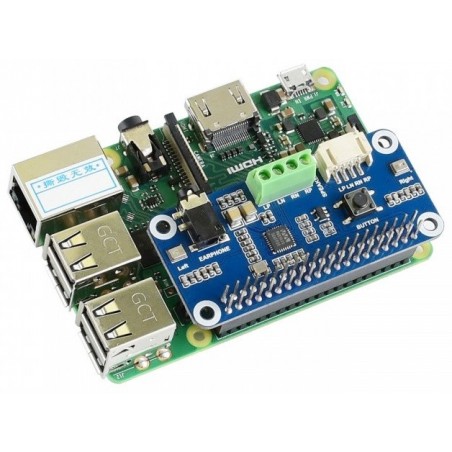 Hi-Fi Sound Card HAT for Raspberry Pi, Stereo CODEC, Play/Record