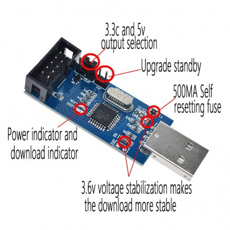 51 AVR USB ISP ASP Atmega programmer USBASP Downloader