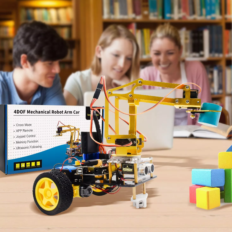 4DOF Mechanical Robot Arm Car Learning Kit - Keyestudio KS0520