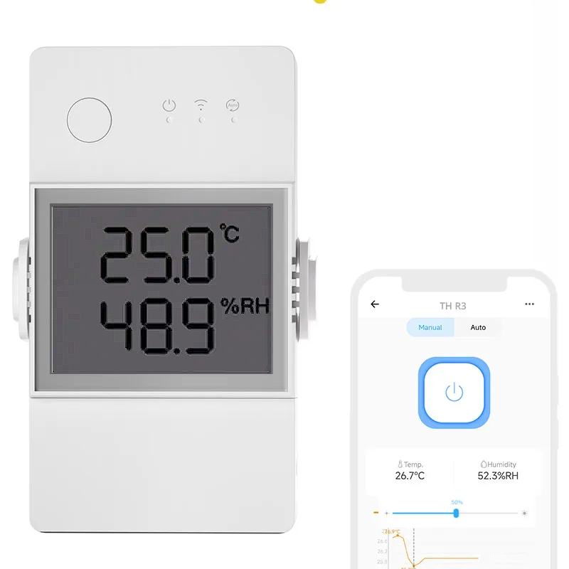 SONOFF THR316D 16A Smart Temperature and Humidity Monitoring Switch,  Compatible with Alexa & Google Assistant, RJ9 4P4C Interface