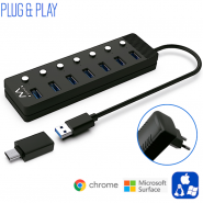 7 Port powered USB 3.0 Hub...