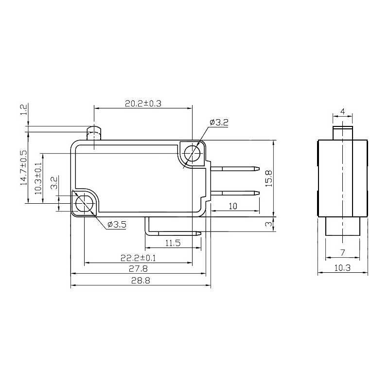 Microswitch without lever